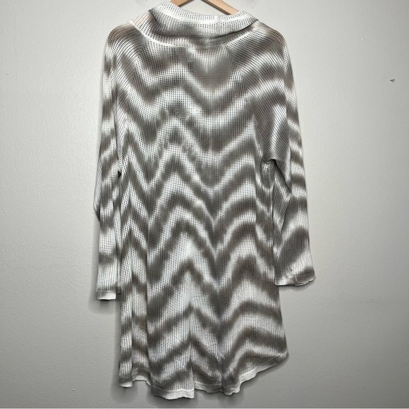 XCVI Women Tunic‎ Sweatshirt Top Large Open Knit Cowl Neck Lagenlook Chevron - Picture 3 of 12